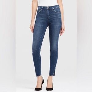 COH Rocket High Rise Skinny Ankle Split Hem Jean Studded Ventana-Size 28